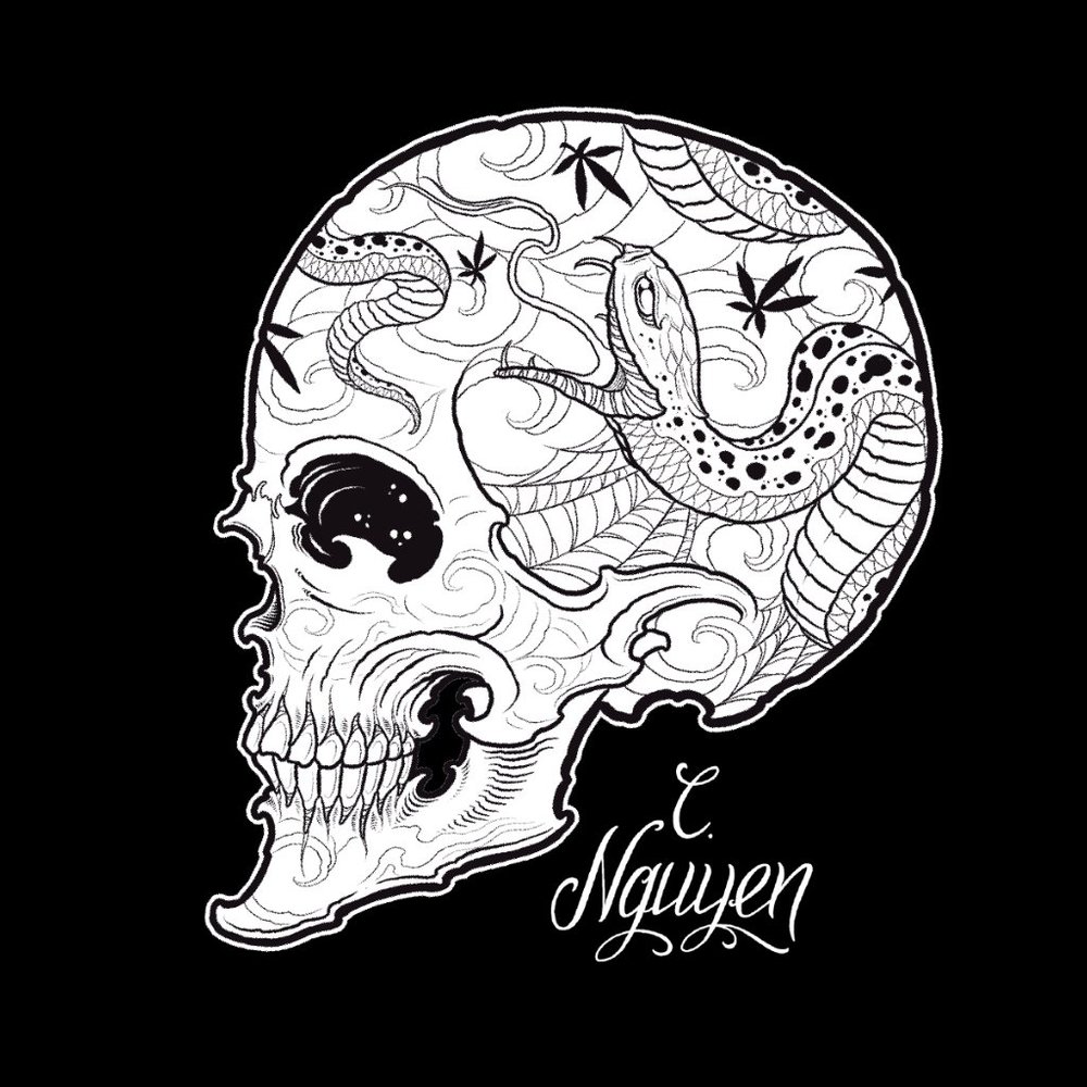 Sacred Skull Men's Custom Tattoo Art Black Tee S-M-L-XL-2XL NWT - Picture 3 of 7